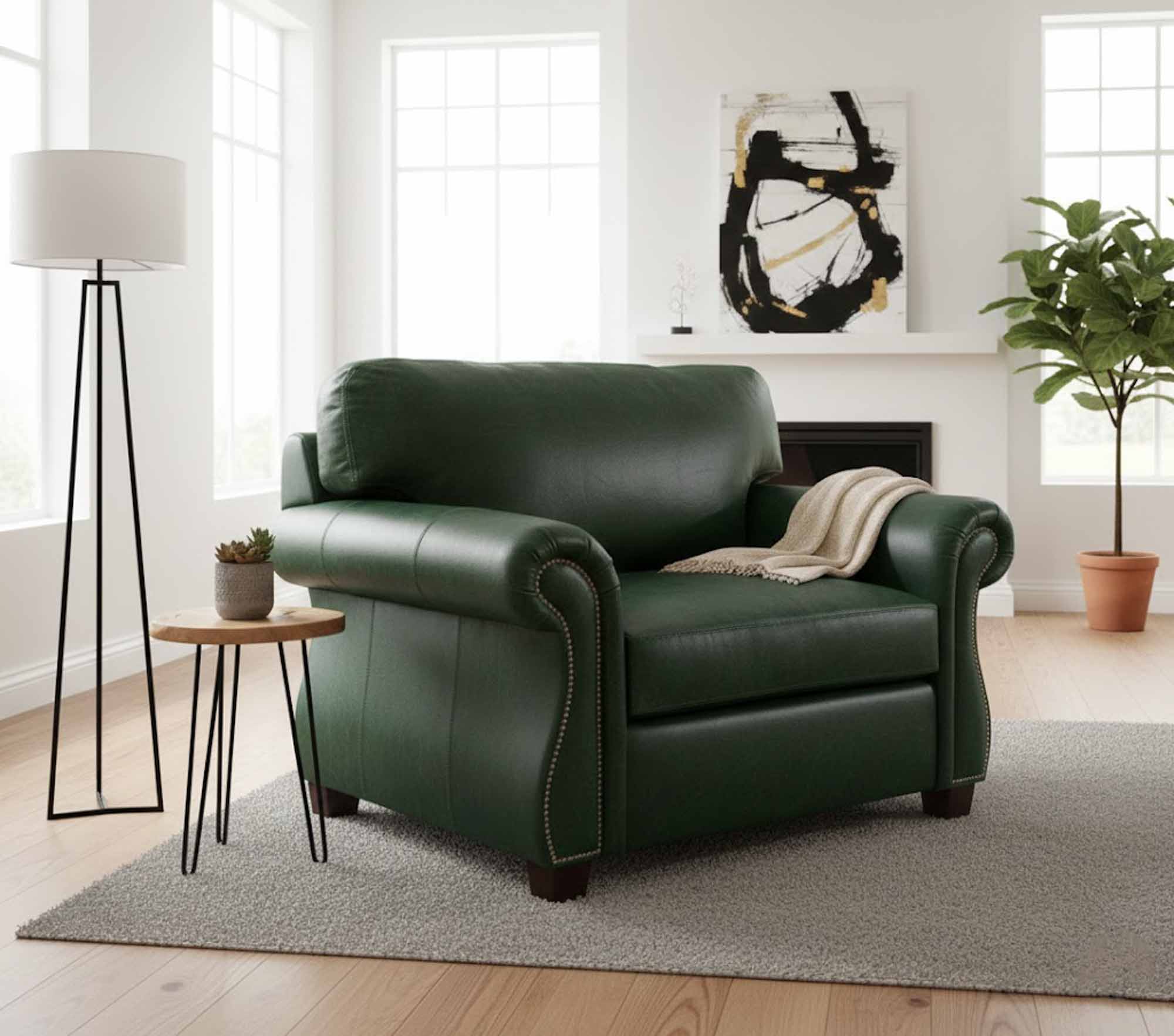 Savoy Leather Chair and a Half - Image 4