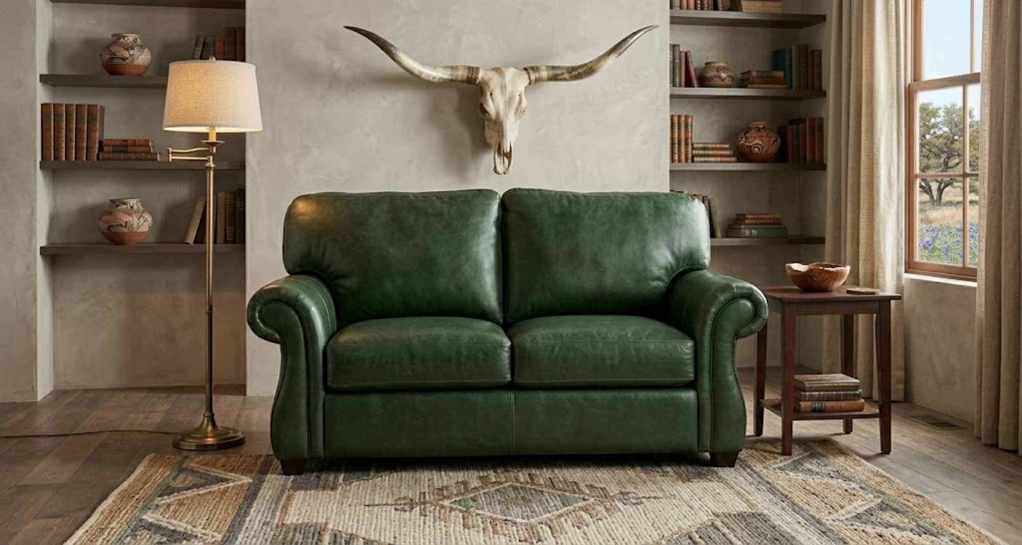 Savoy Leather Loveseat - Image 2