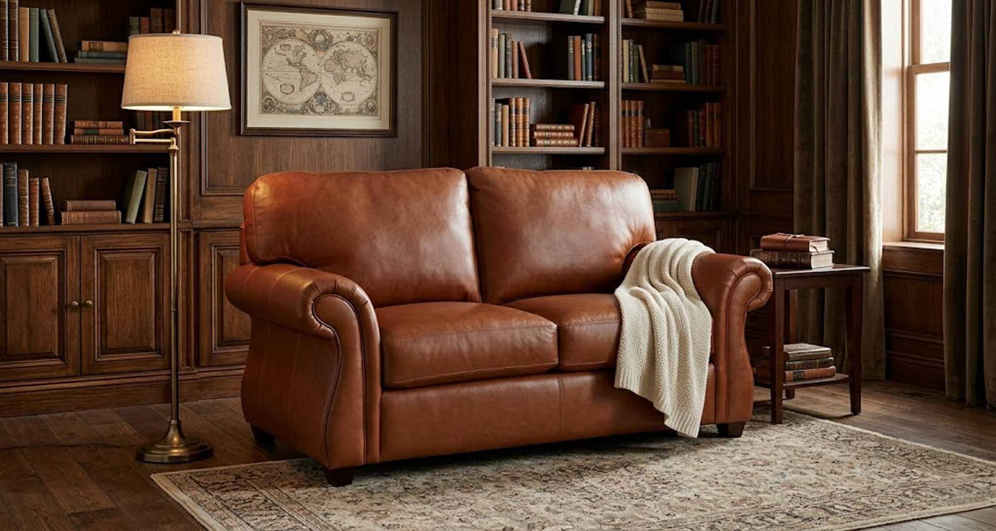 Savoy Leather Loveseat - Image 3