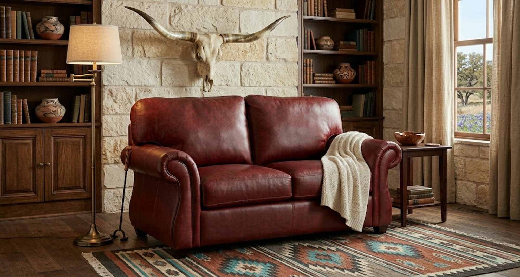 Savoy Leather Loveseat - Image 4