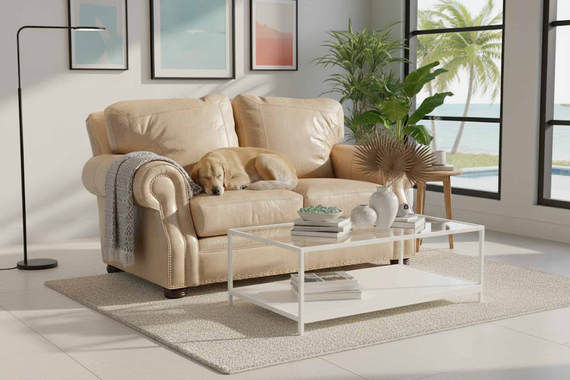 Sebastian Leather Loveseat - Image 3