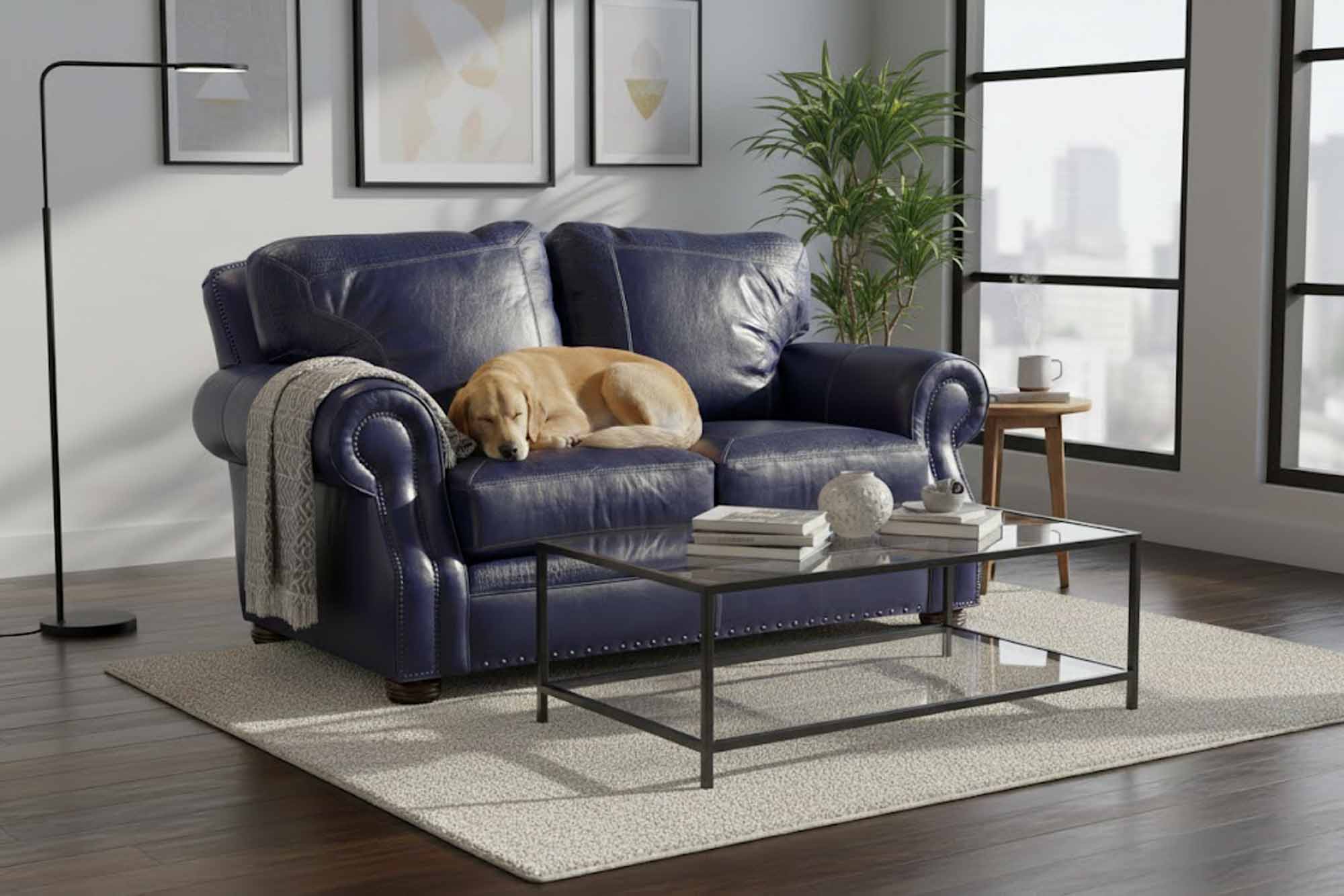Sebastian Leather Loveseat - Image 4