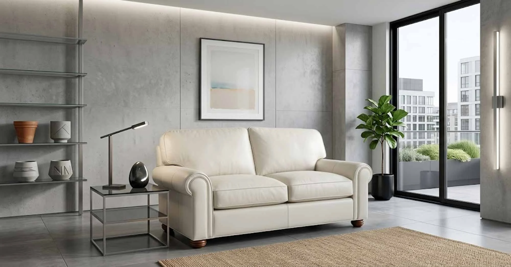 Sig Leather Loveseat - Image 3