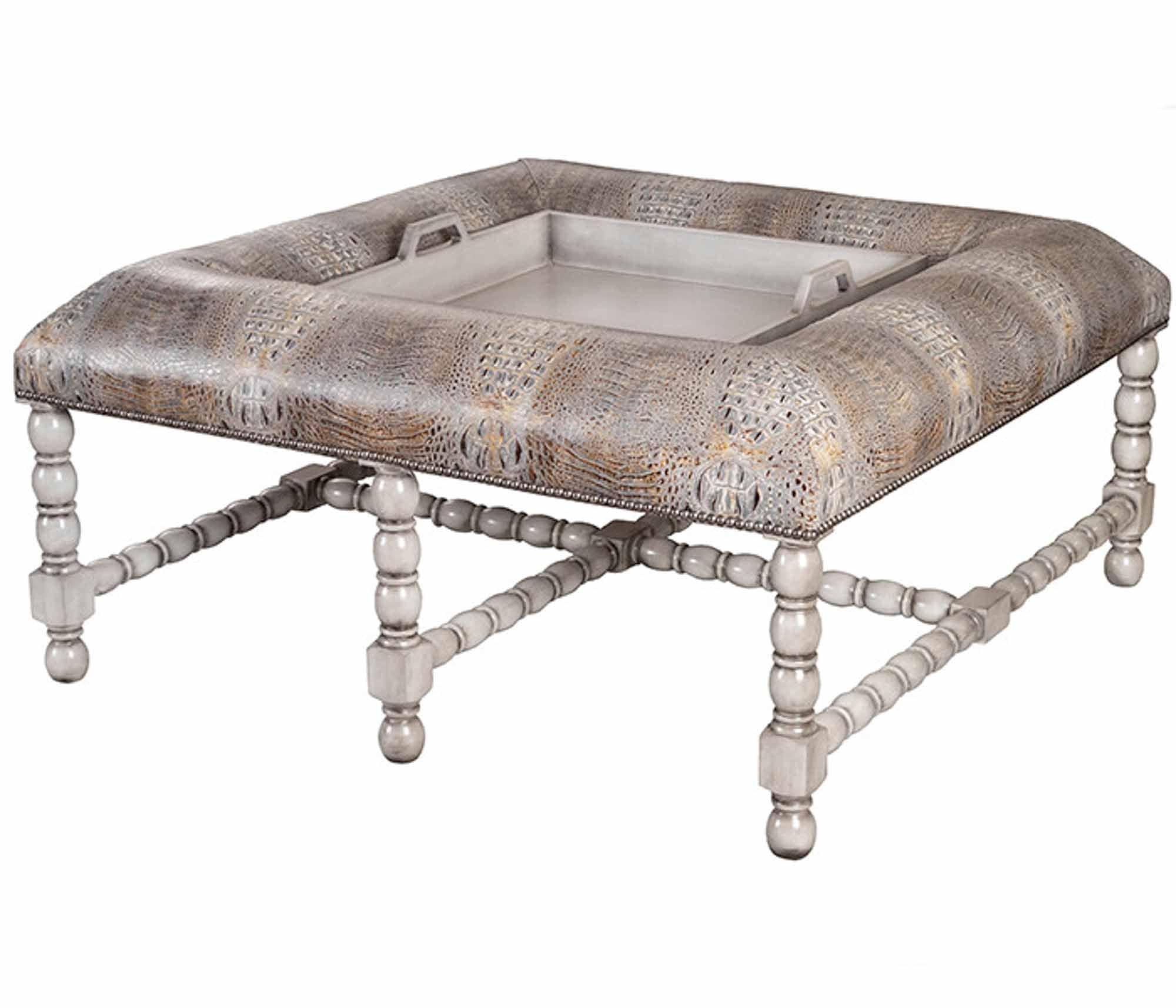 Sinclair Leather Cocktail Ottoman