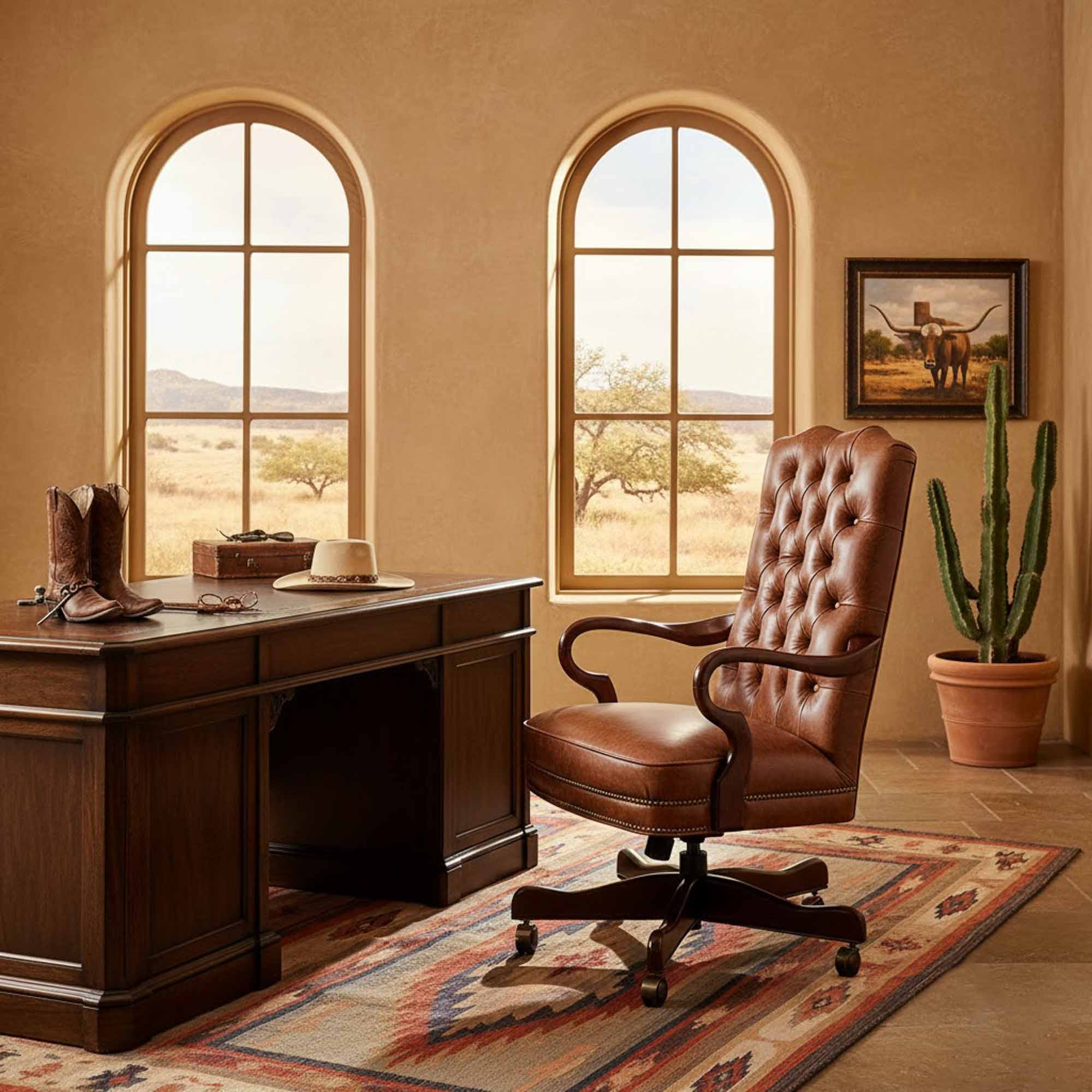 Stallings Leather Swivel Tilt Chair - Image 3