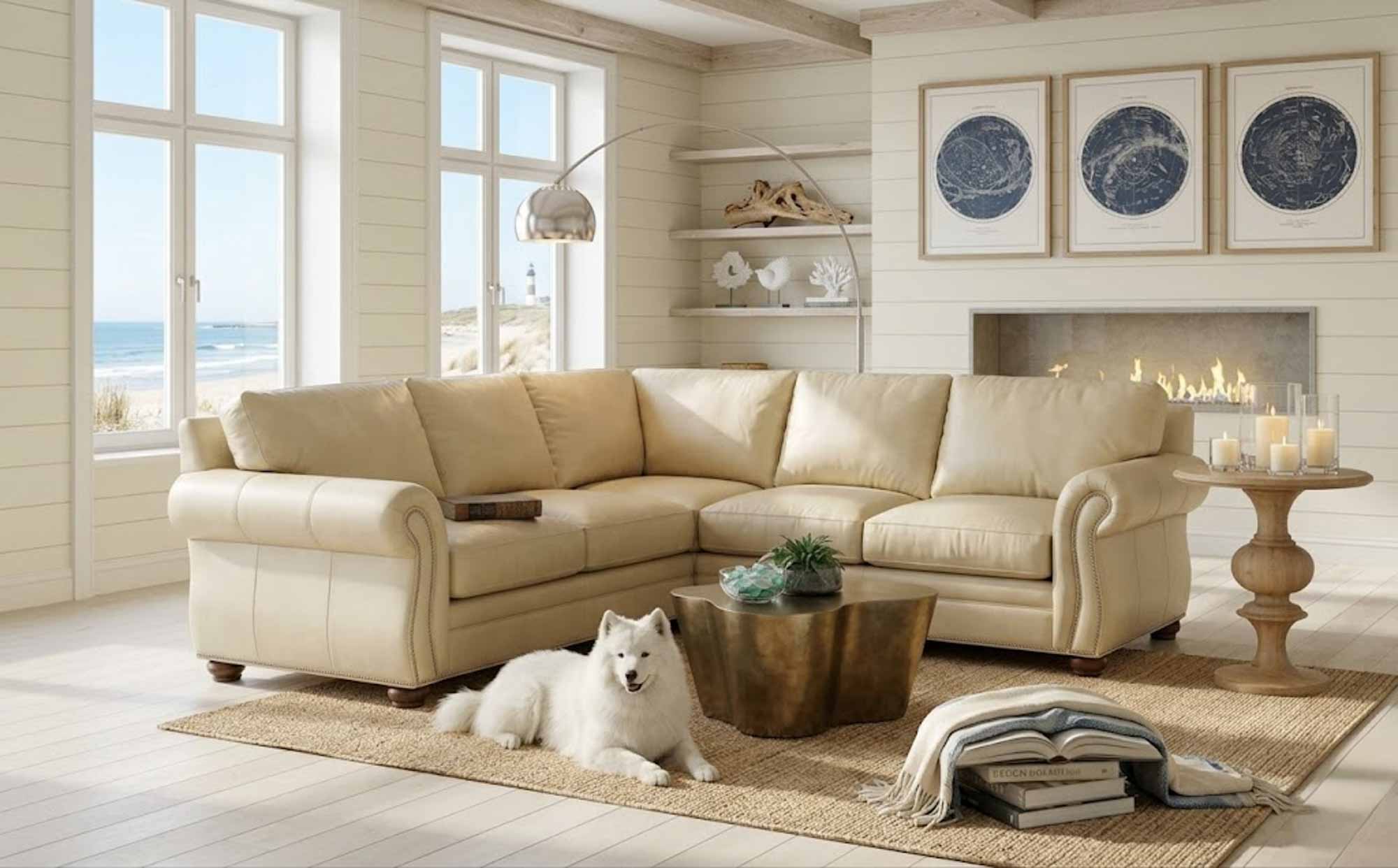 Sterling Leather Sectional - Image 4