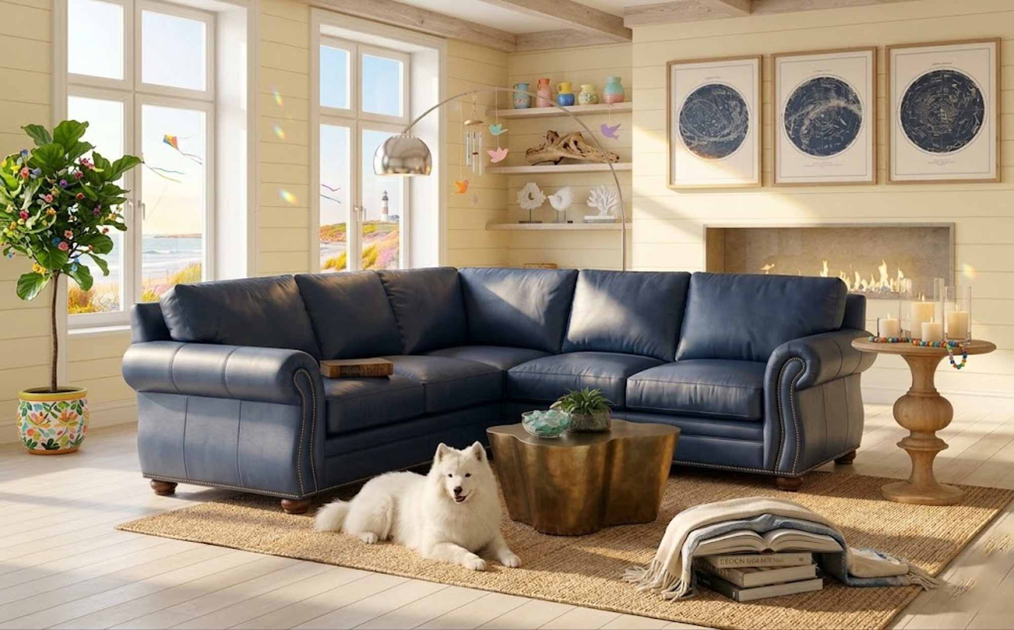 Sterling Leather Sectional - Image 5