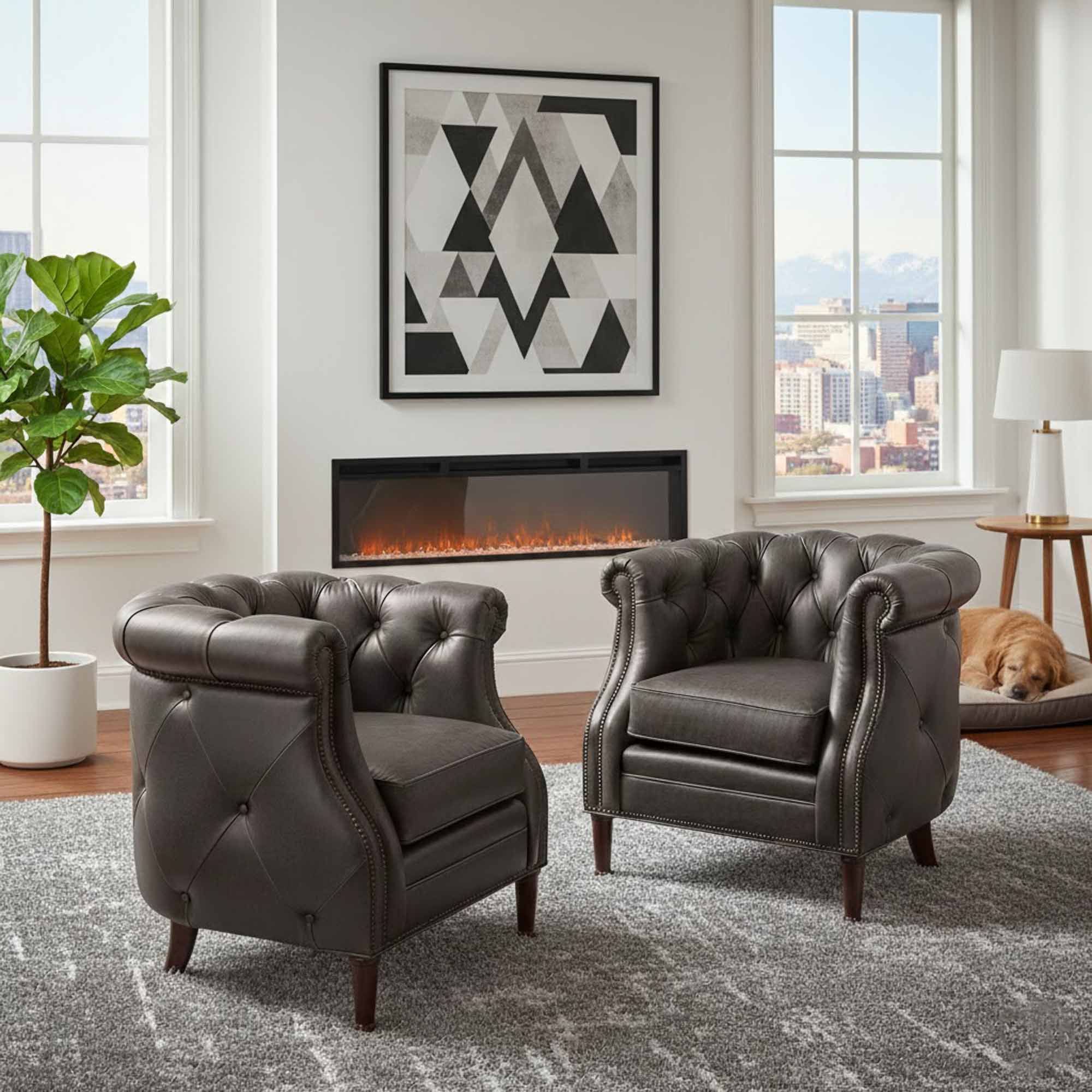 Sylvester Leather Chair - Image 9