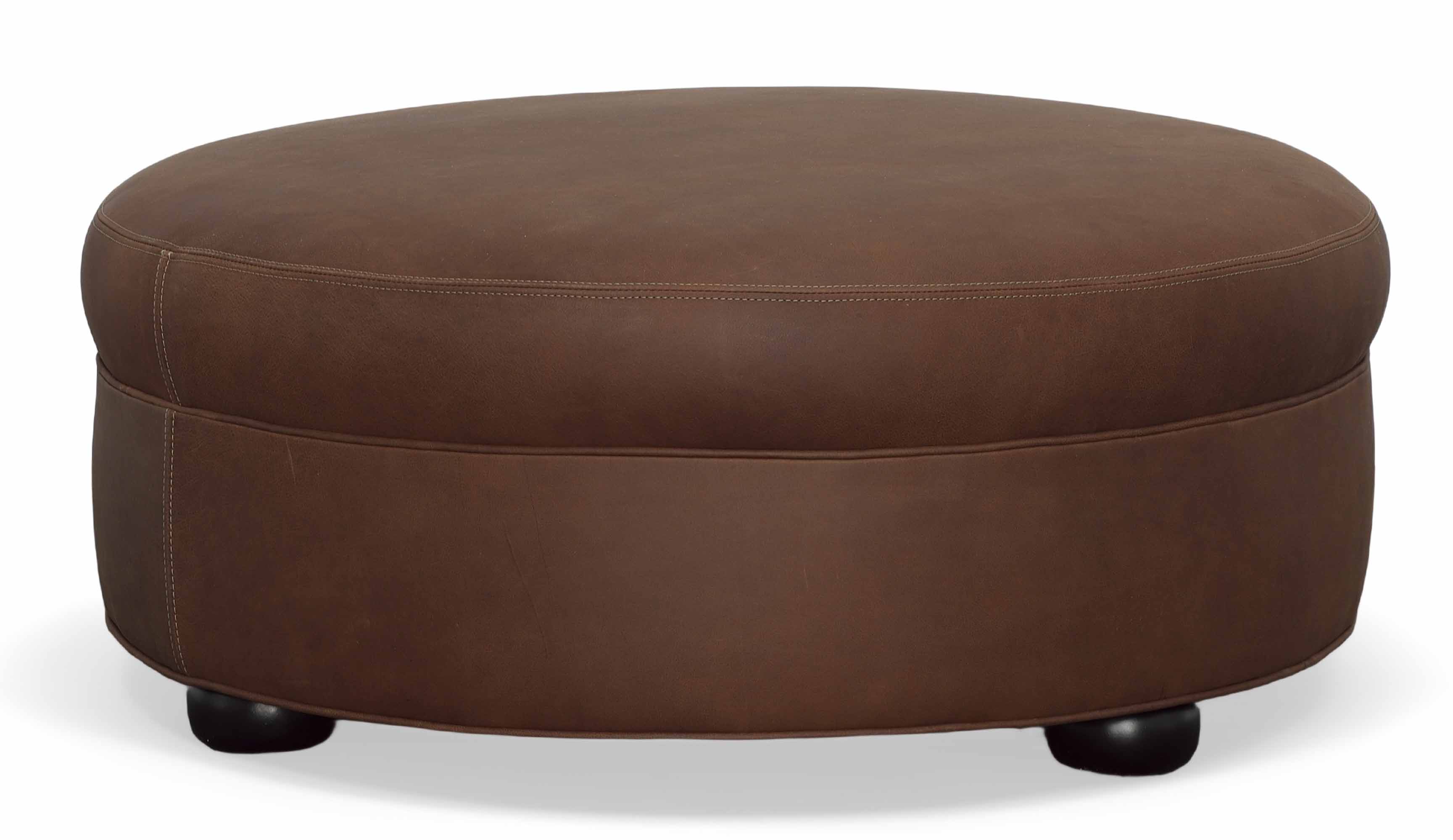 Telly Leather Ottoman