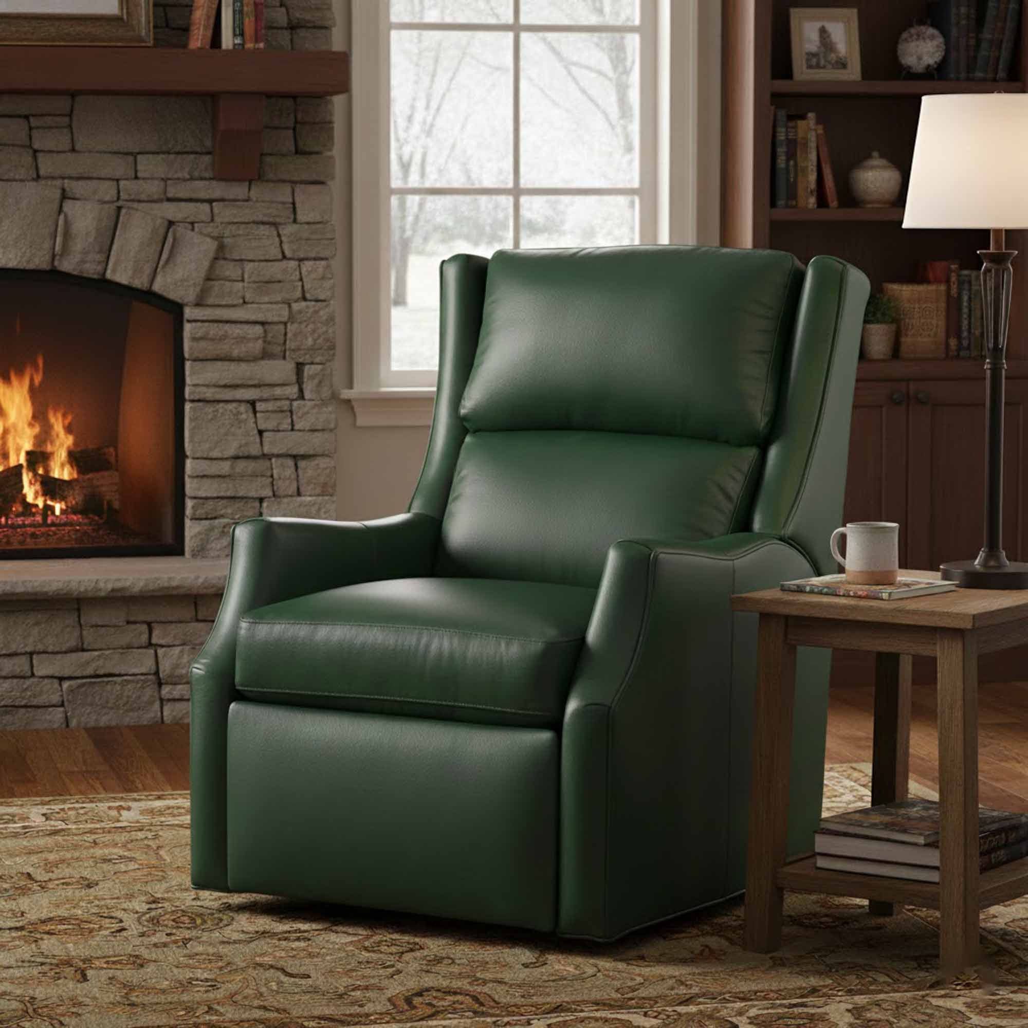 Thomas Leather Swivel Glider Power Recliner With Articulating Headrest - Image 4