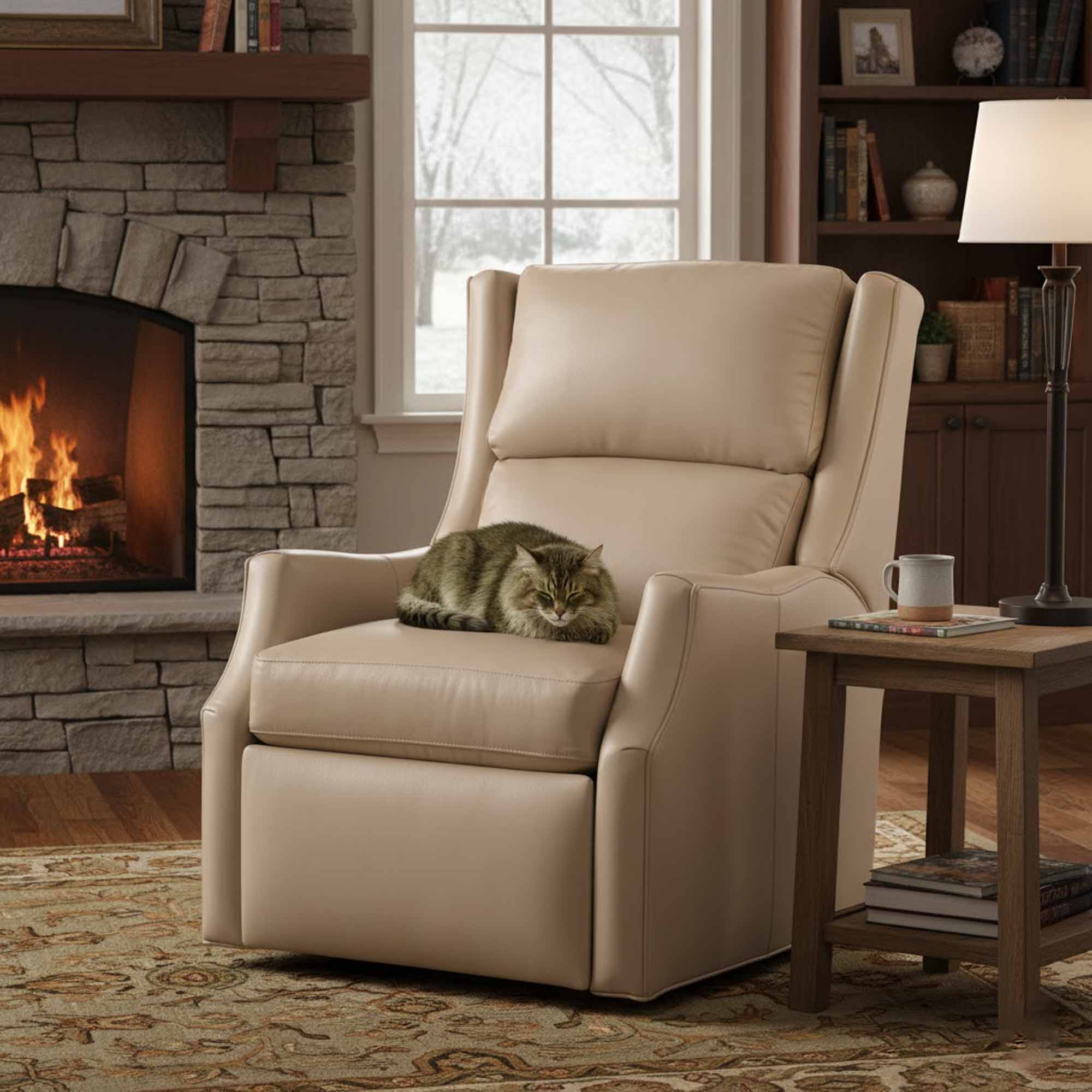 Thomas Leather Wall Hugger Power Recliner With Articulating Headrest - Image 3