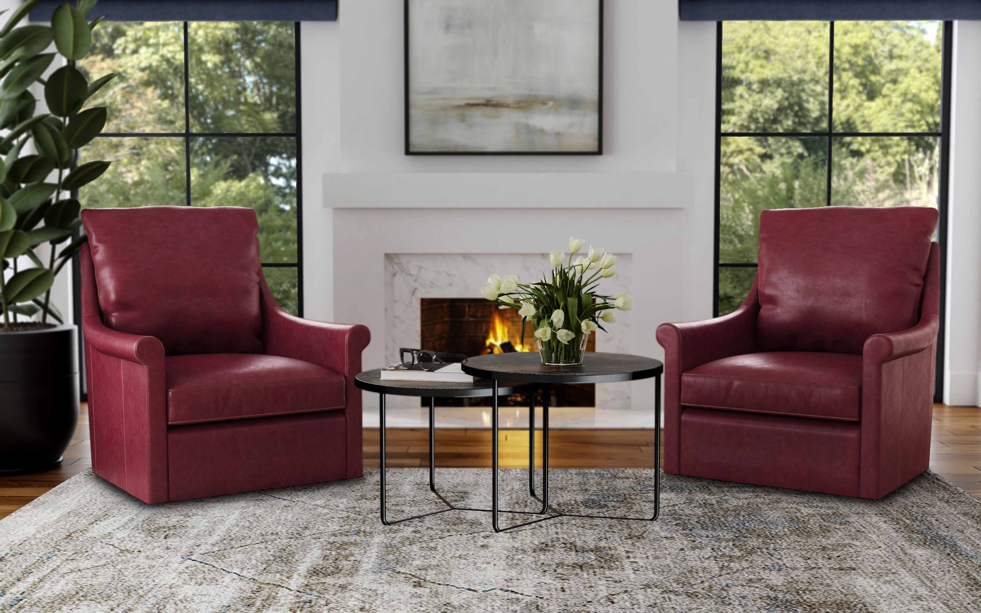 Tiffany Leather Swivel Chair - Image 5