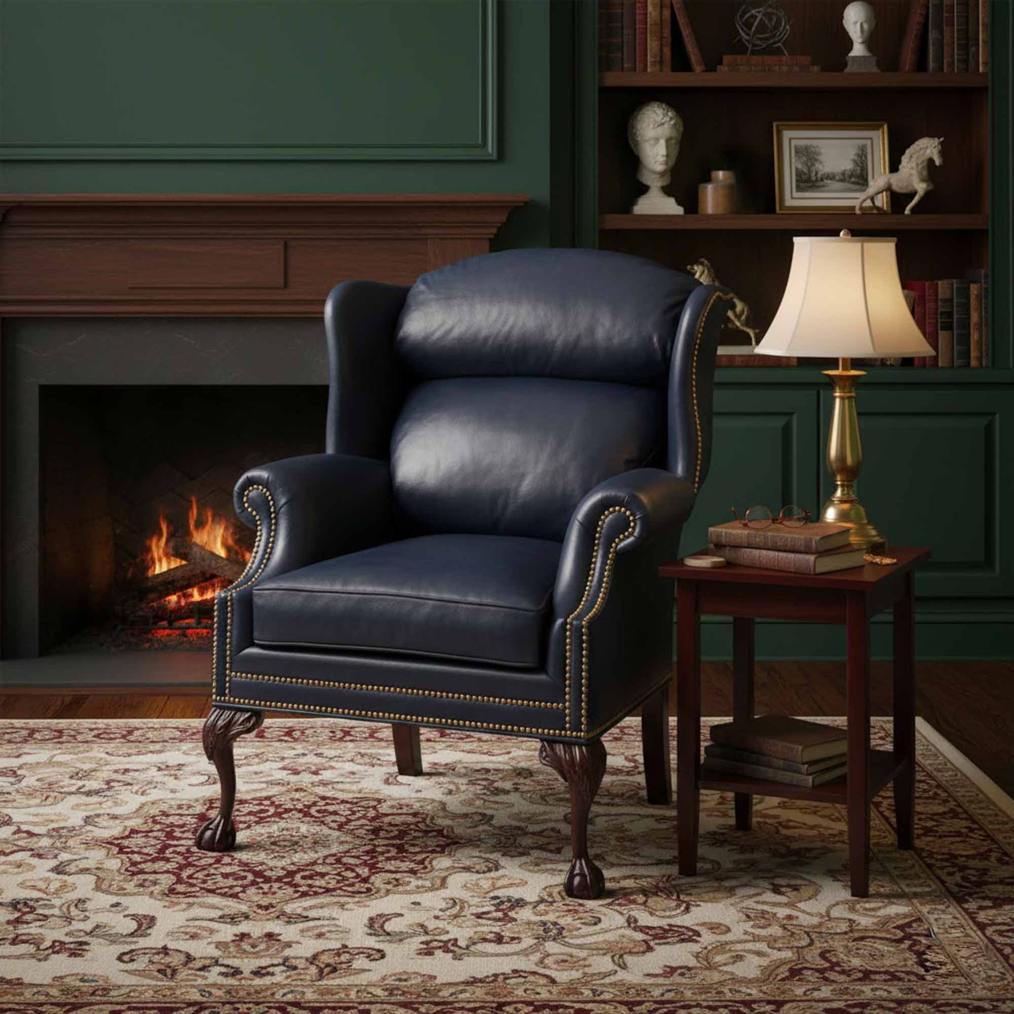 Timberlake Leather Wing Chair - Image 3