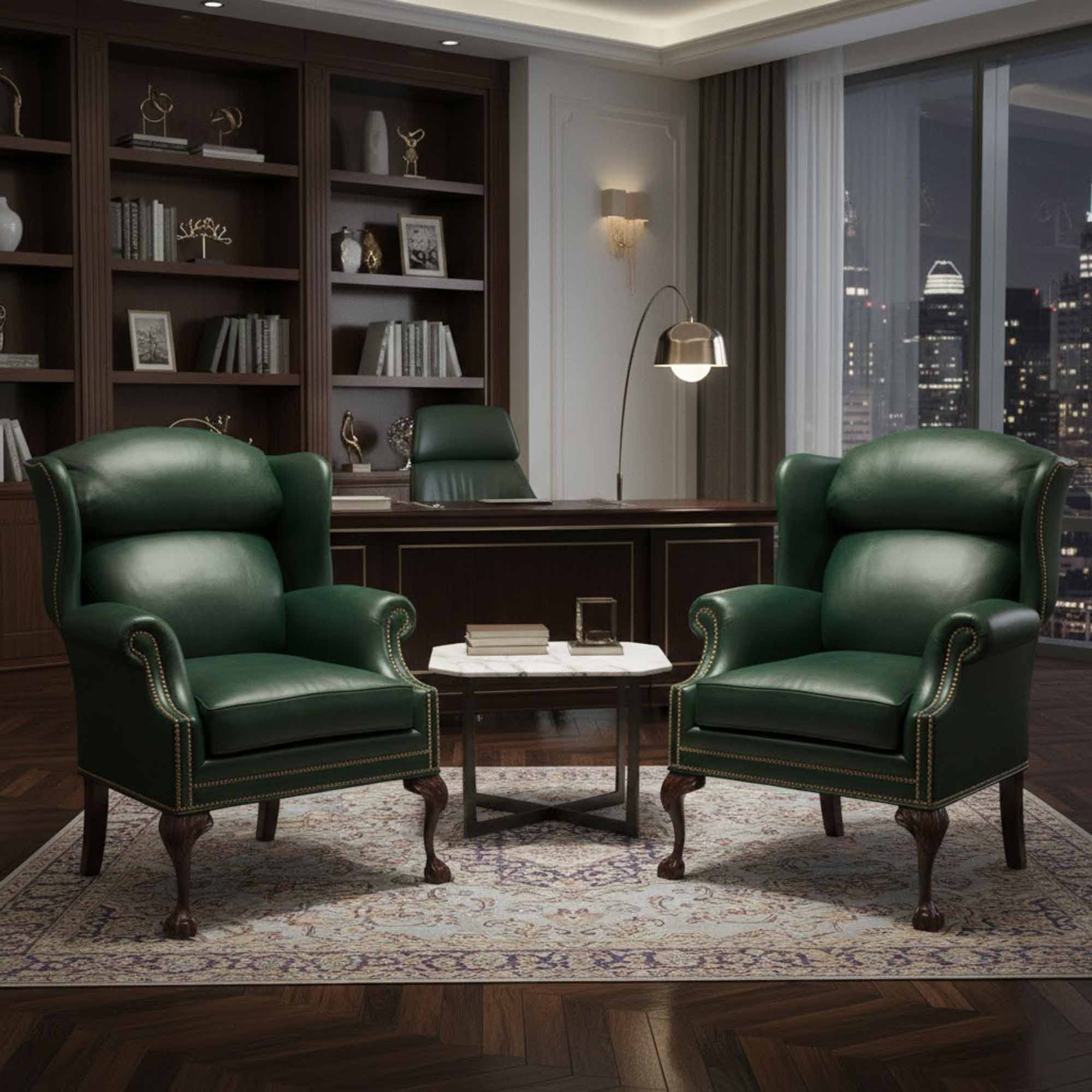 Timberlake Leather Wing Chair - Image 5