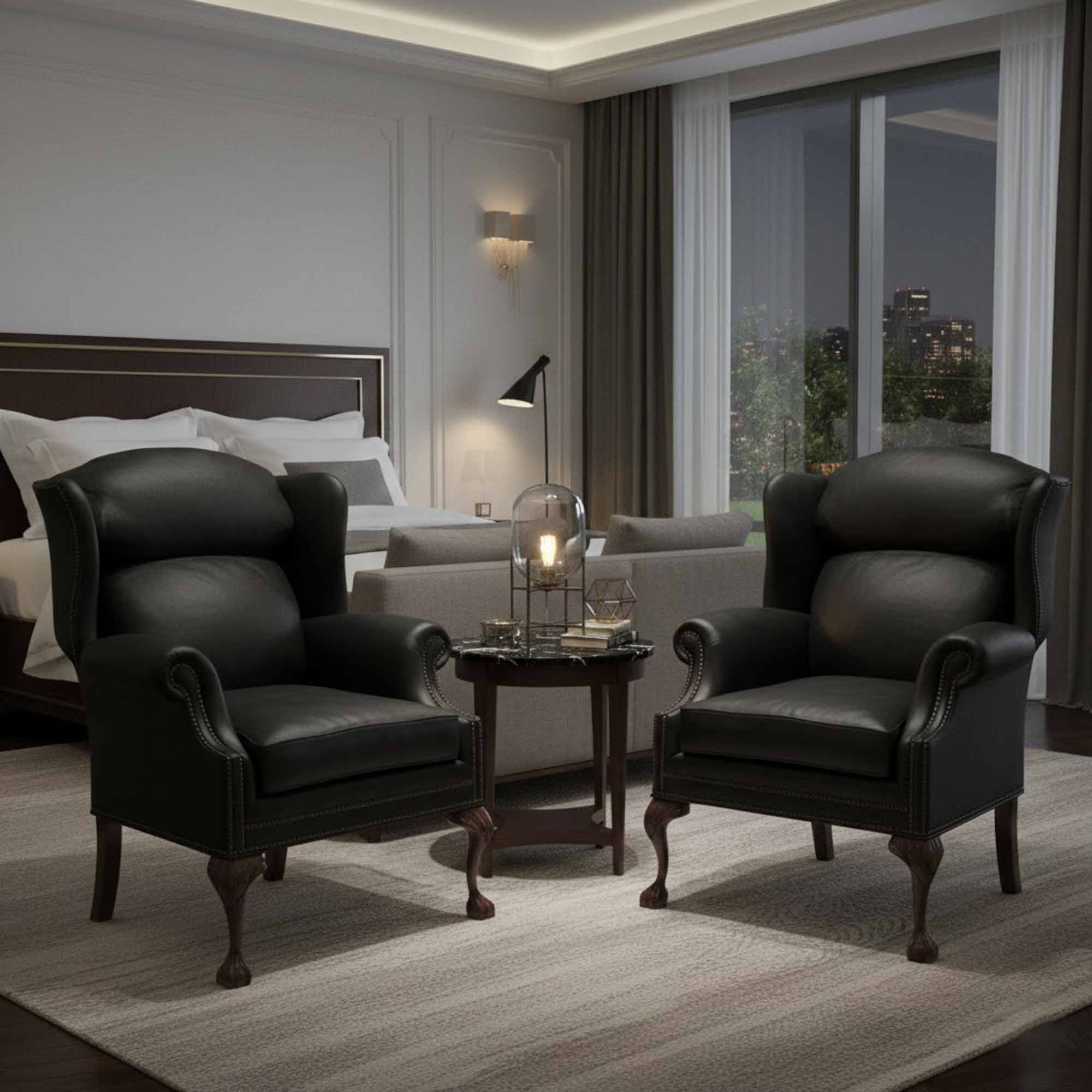 Timberlake Leather Wing Chair - Image 6