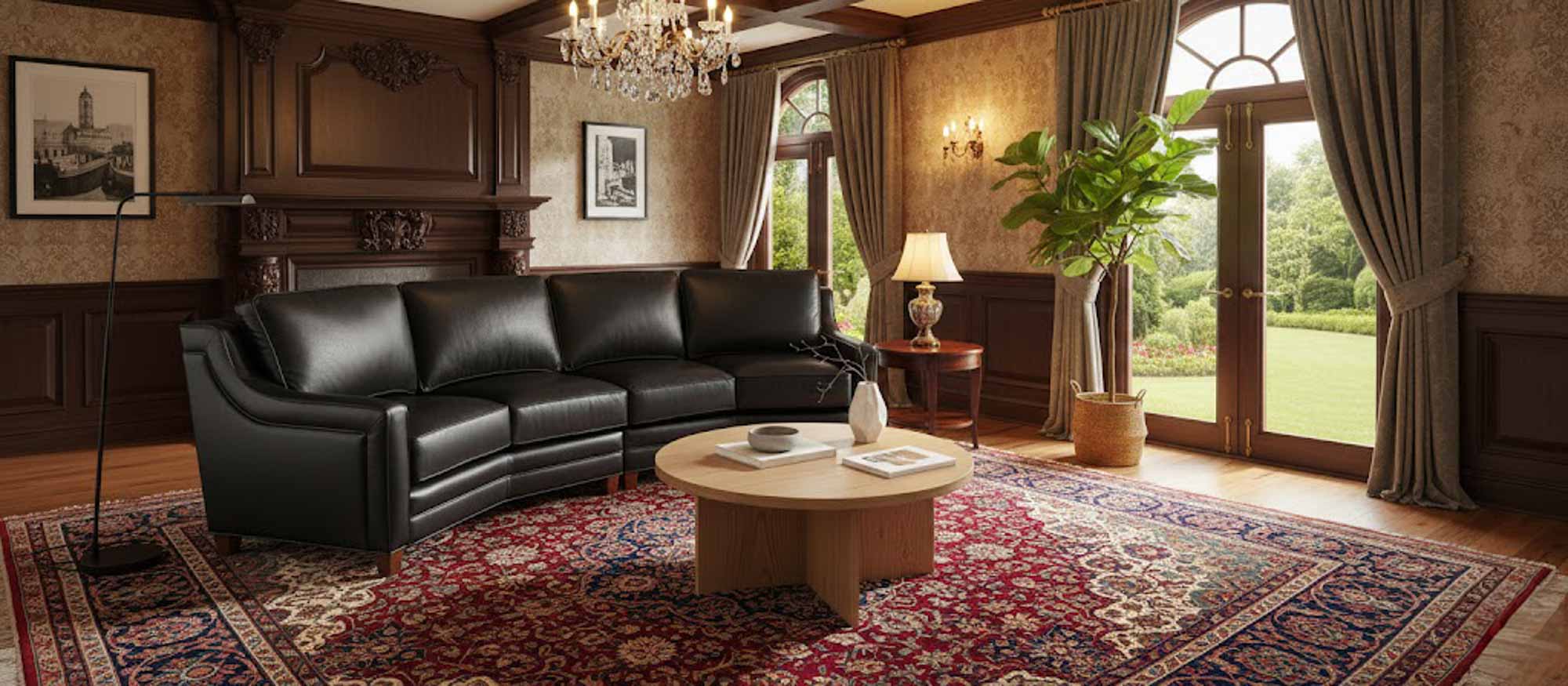Times Square Leather Four Cushion Conversation Sofa - Image 3