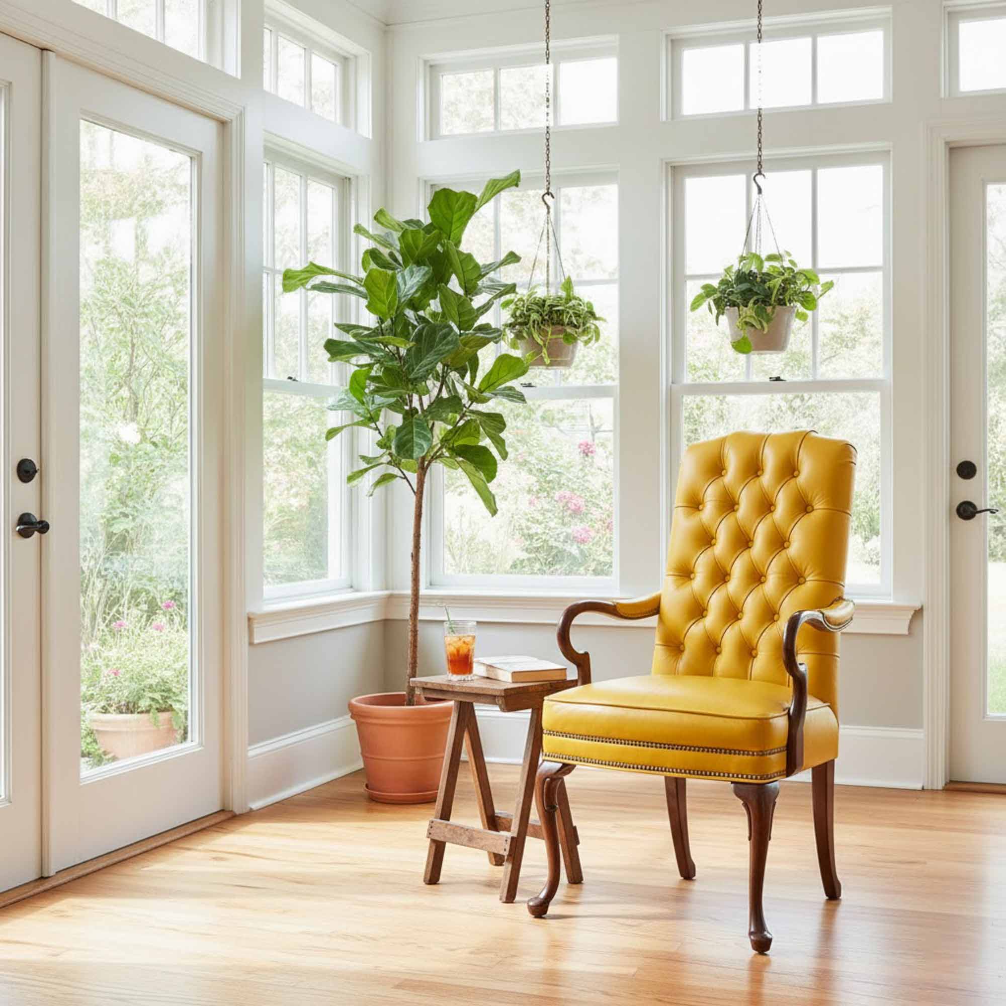 Tufted Back Gooseneck Leather Chair - Image 5