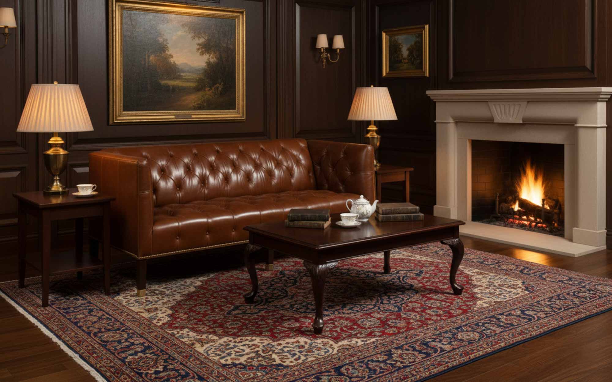 Tufted Leather Shelter Sofa - Image 3