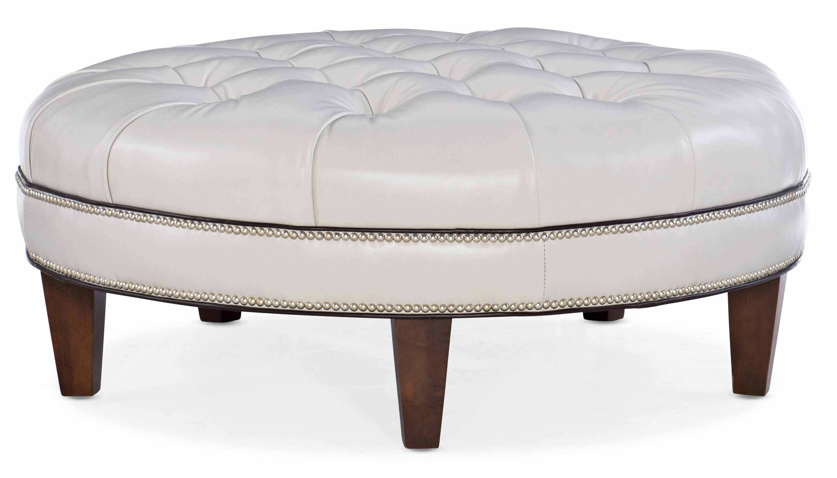 Vail Tufted Top Leather Cocktail Ottoman