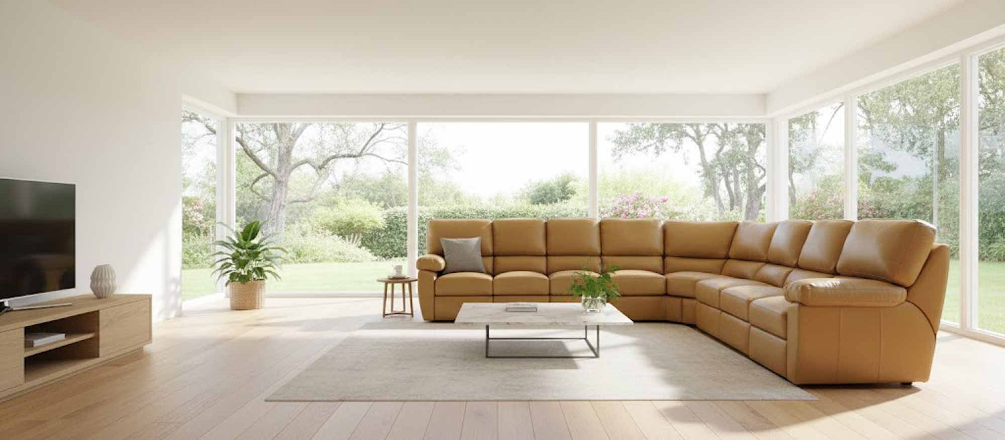Vercelli Leather Reclining Sectional - Image 2