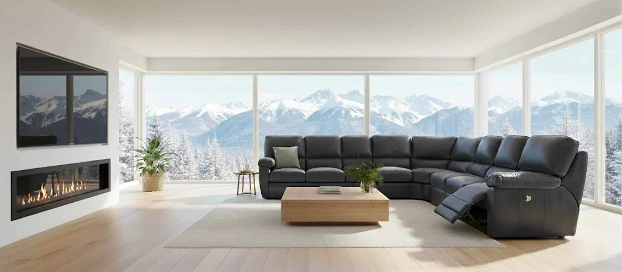 Vercelli Leather Reclining Sectional - Image 3