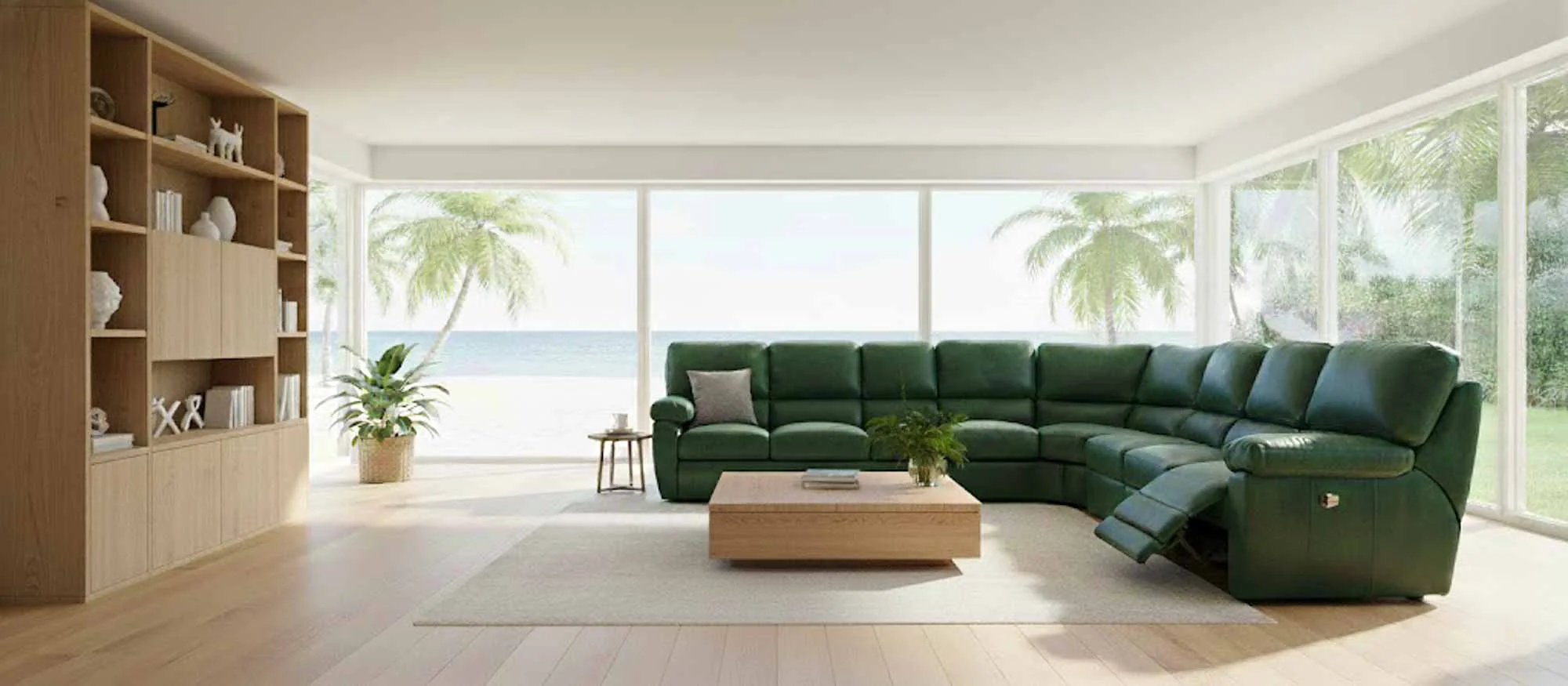 Vercelli Leather Reclining Sectional - Image 4