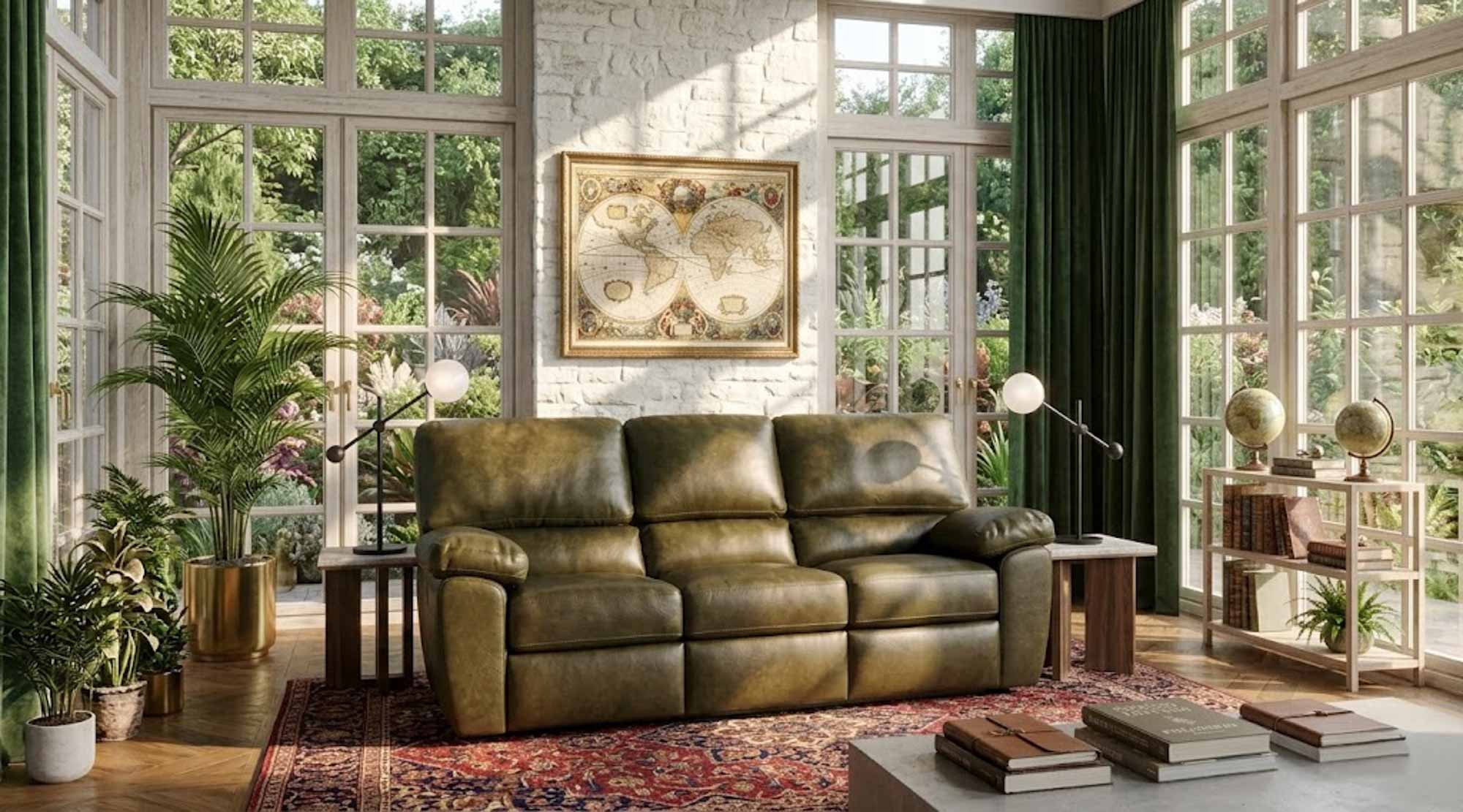 Vercelli Leather Reclining Sofa - Image 3