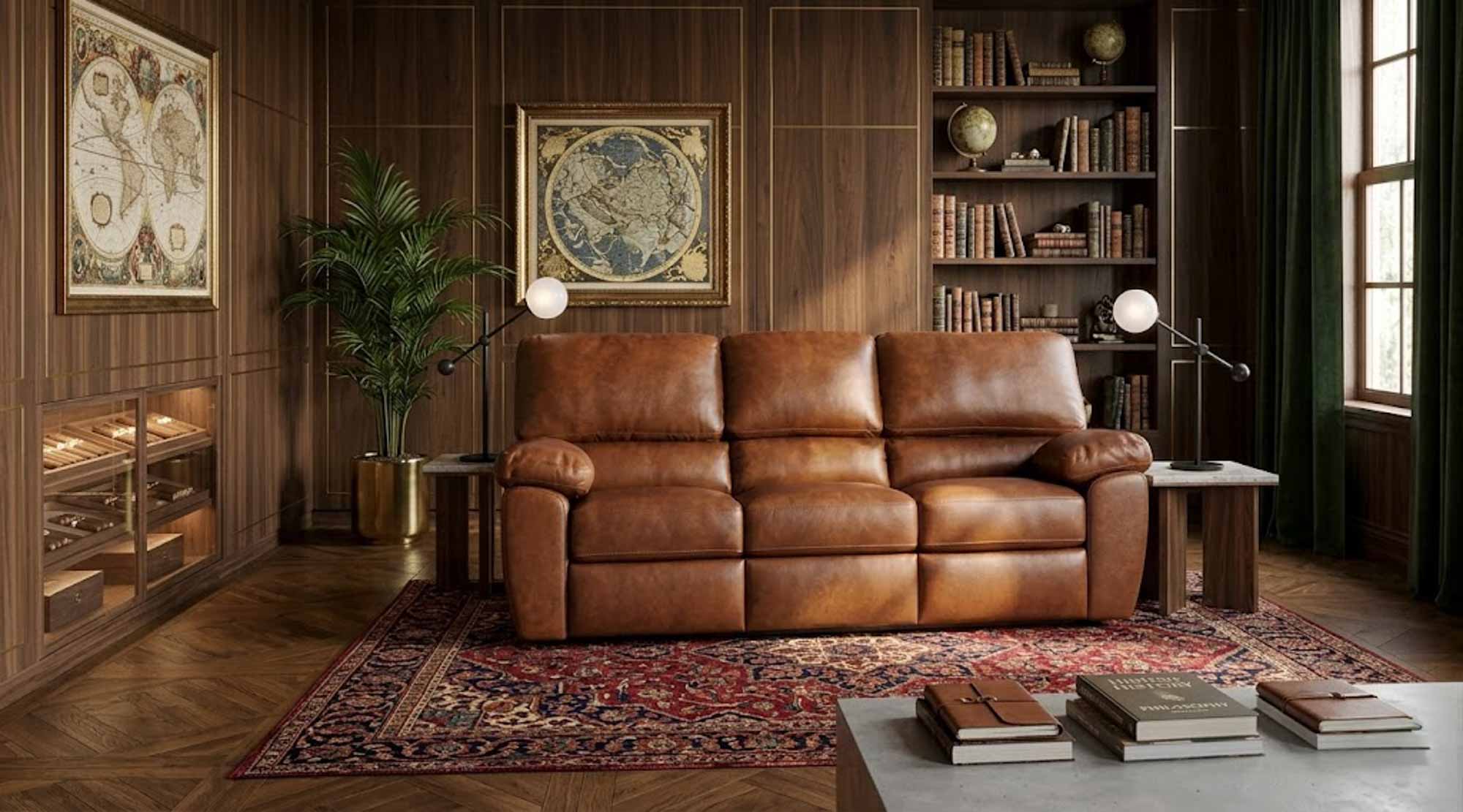 Vercelli Leather Reclining Sofa - Image 4