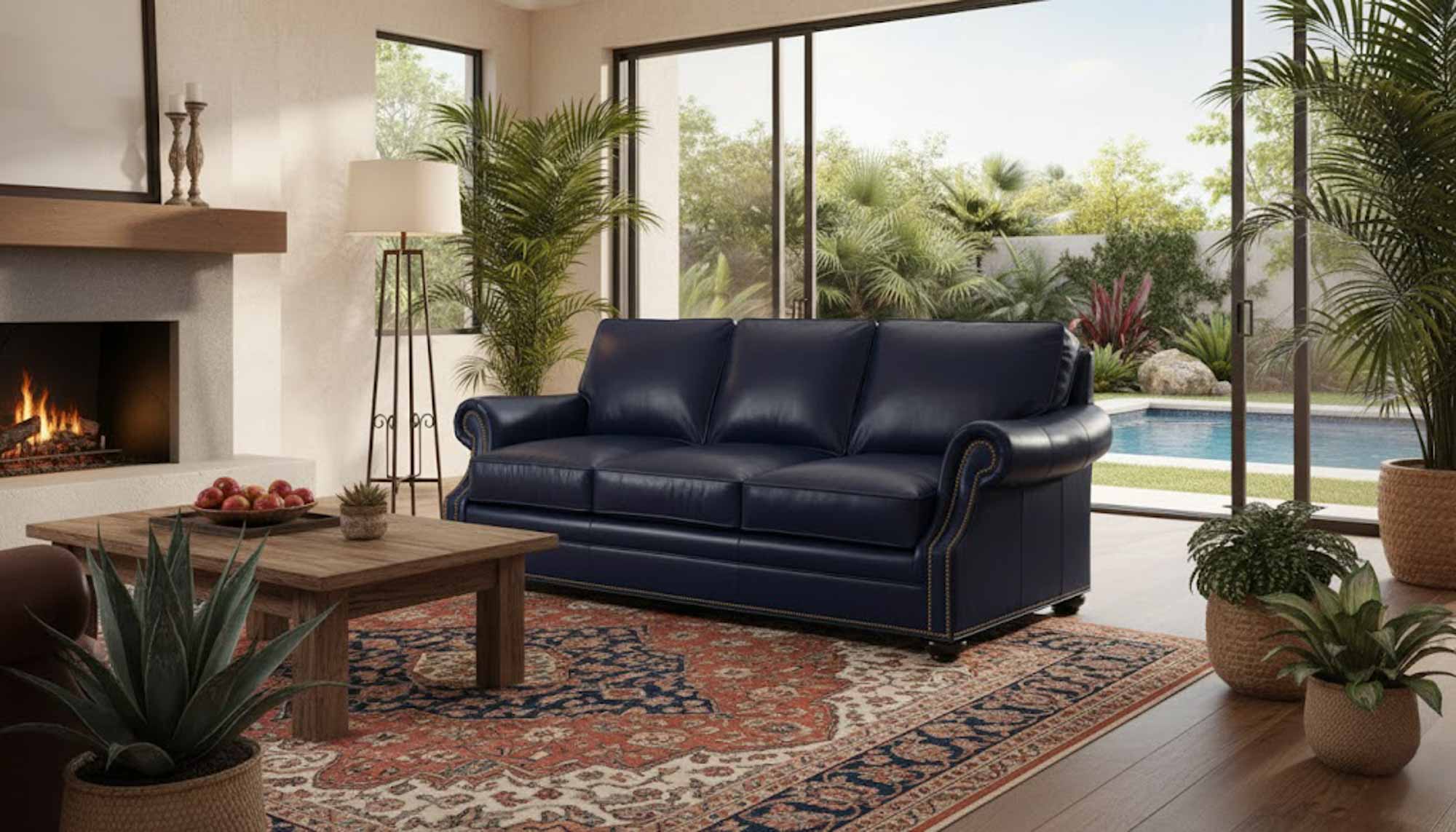 Warner Large Leather Sofa - Image 6