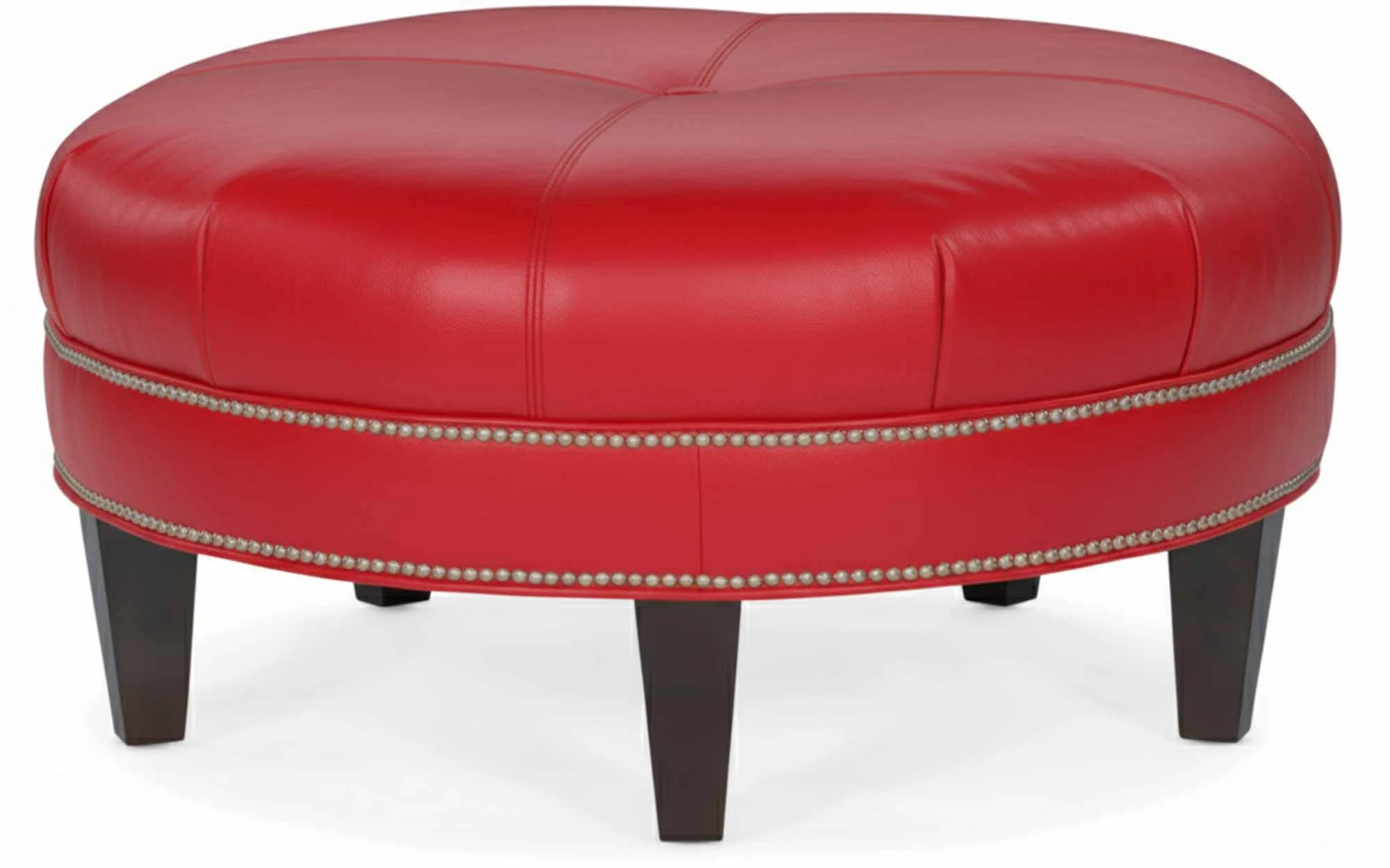 Well Rounded Leather Cocktail Ottoman