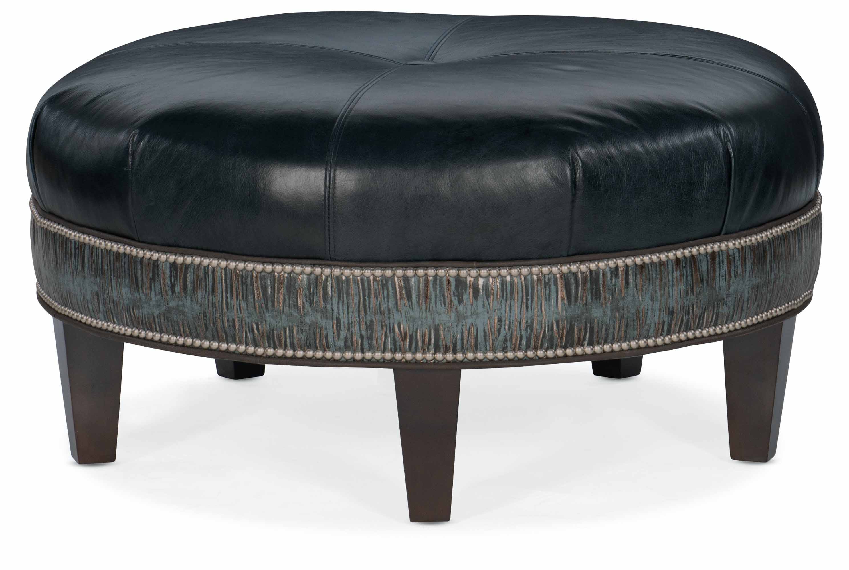 Well Rounded Leather Cocktail Ottoman - Image 3