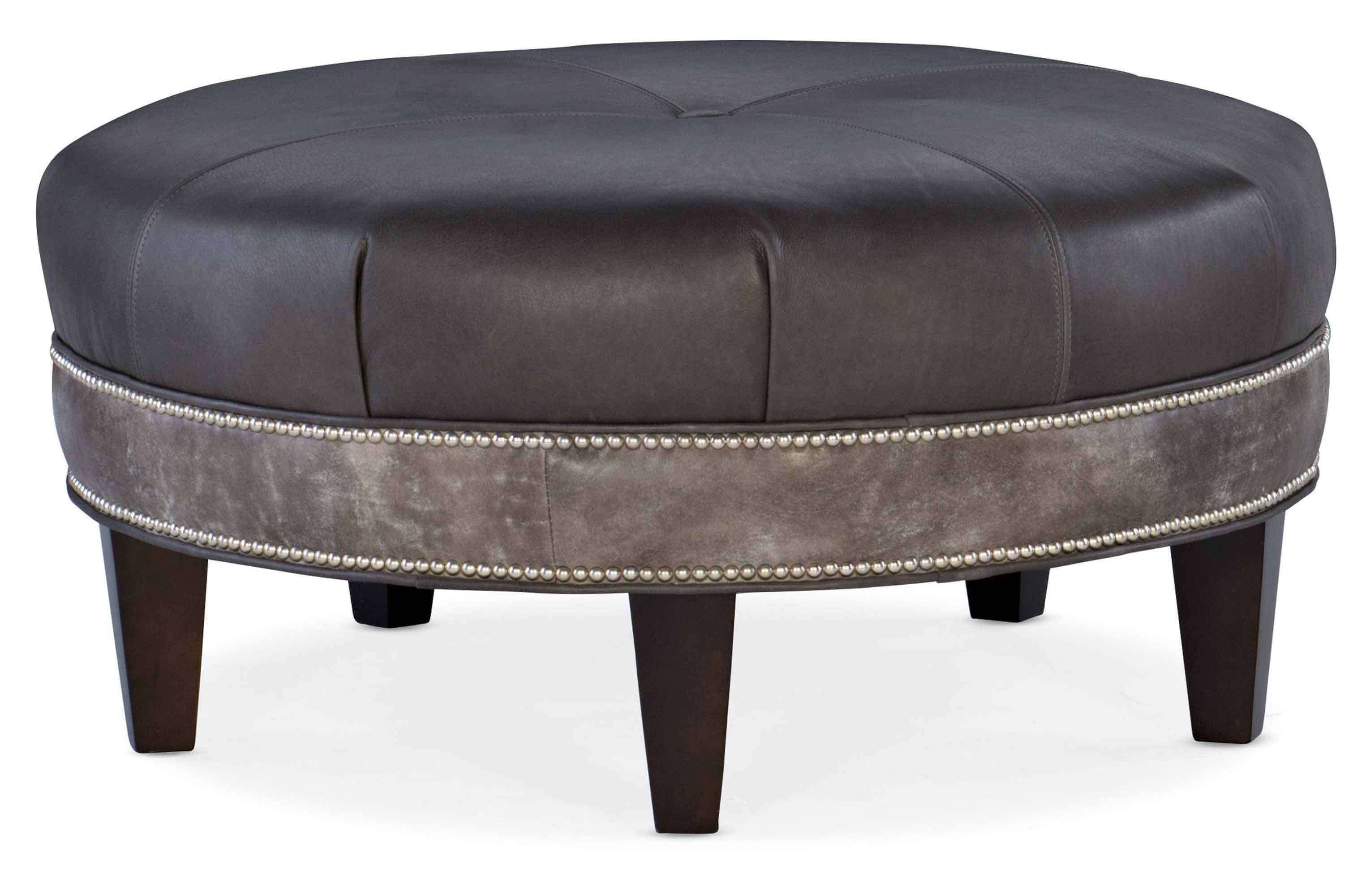 Well Rounded Leather Cocktail Ottoman - Image 5
