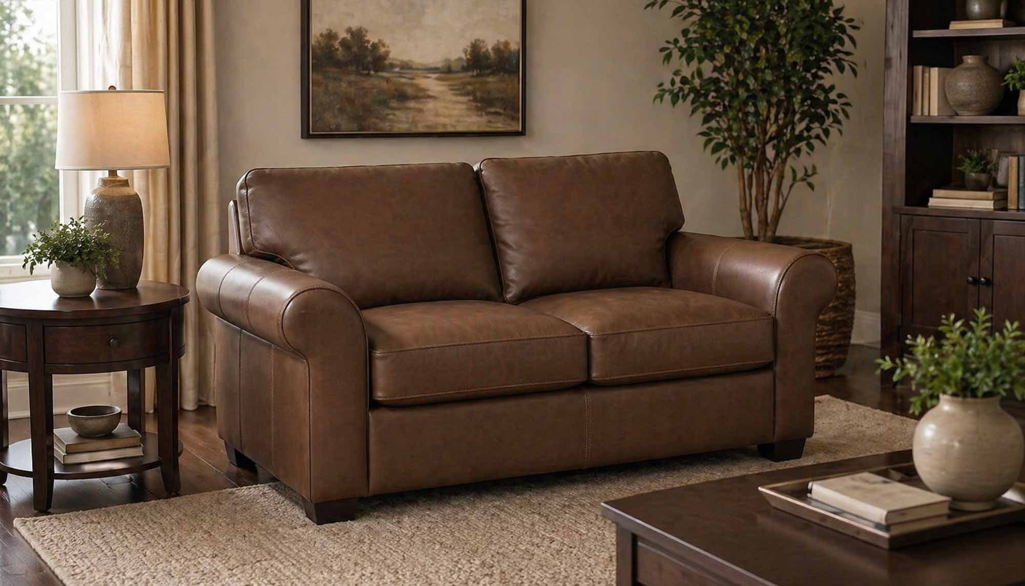 West Point Leather Loveseat - Image 2