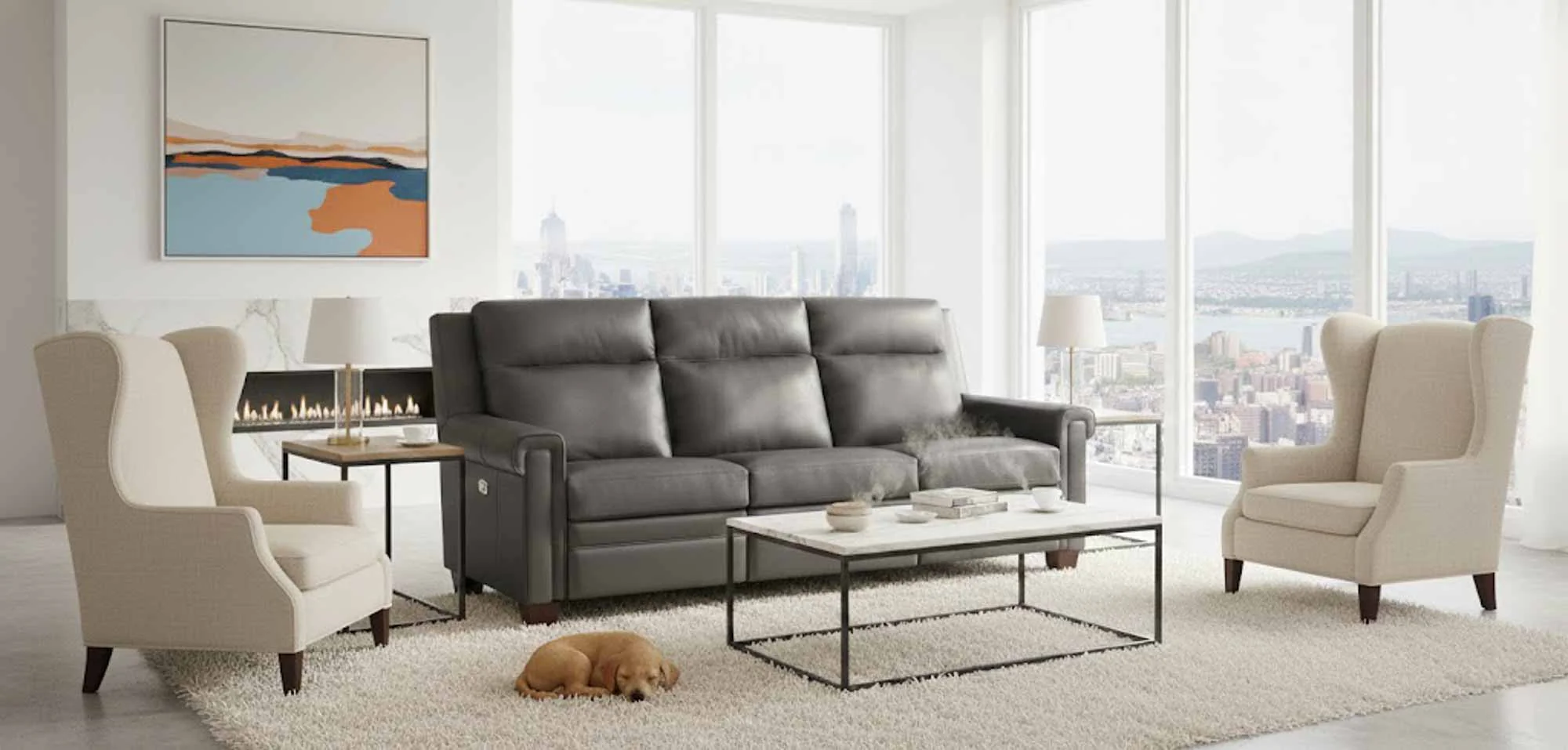 Whitley Leather Power Reclining Sofa With Articulating Headrest - Image 7