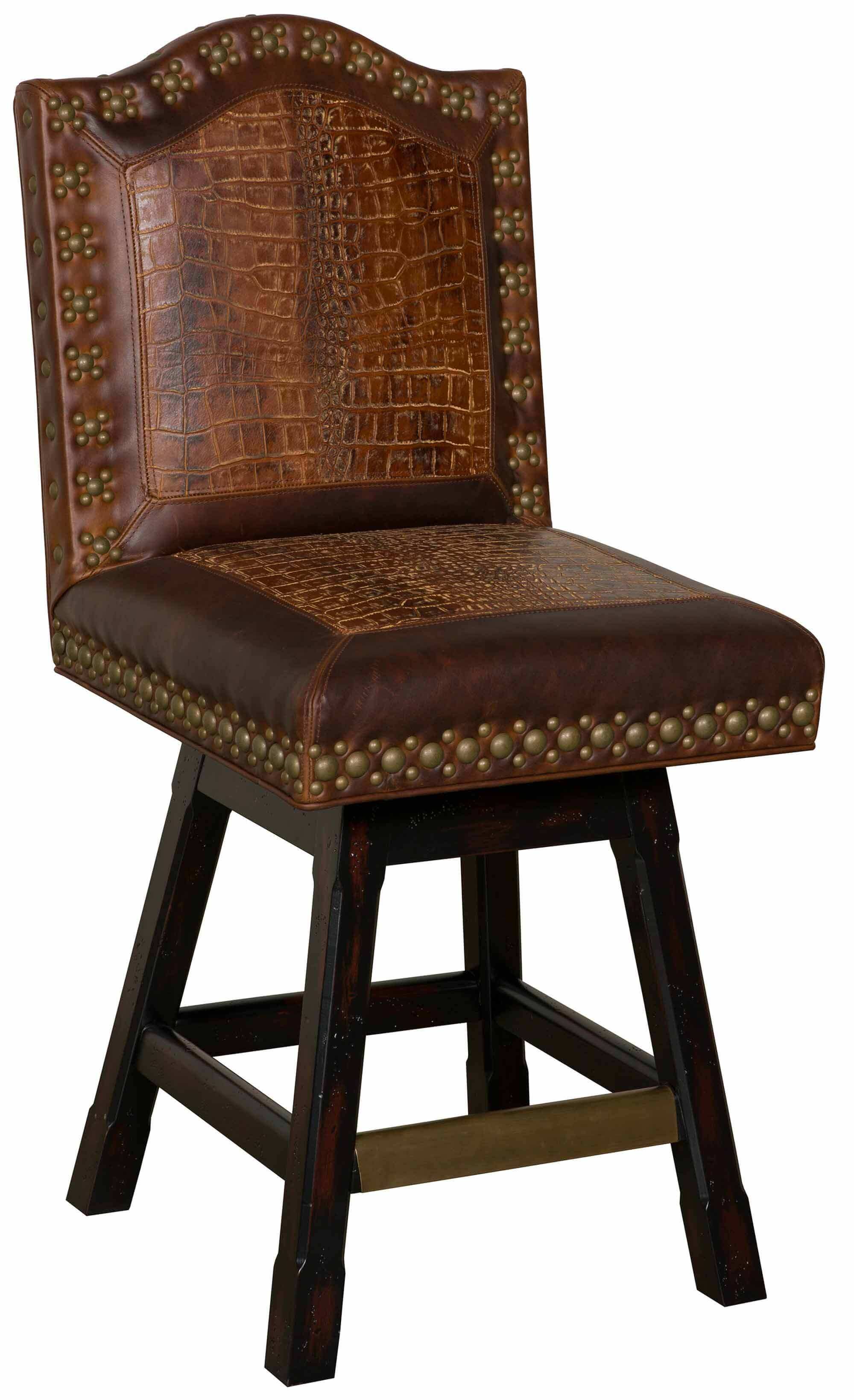 Wild West Leather Swivel Bar Stool