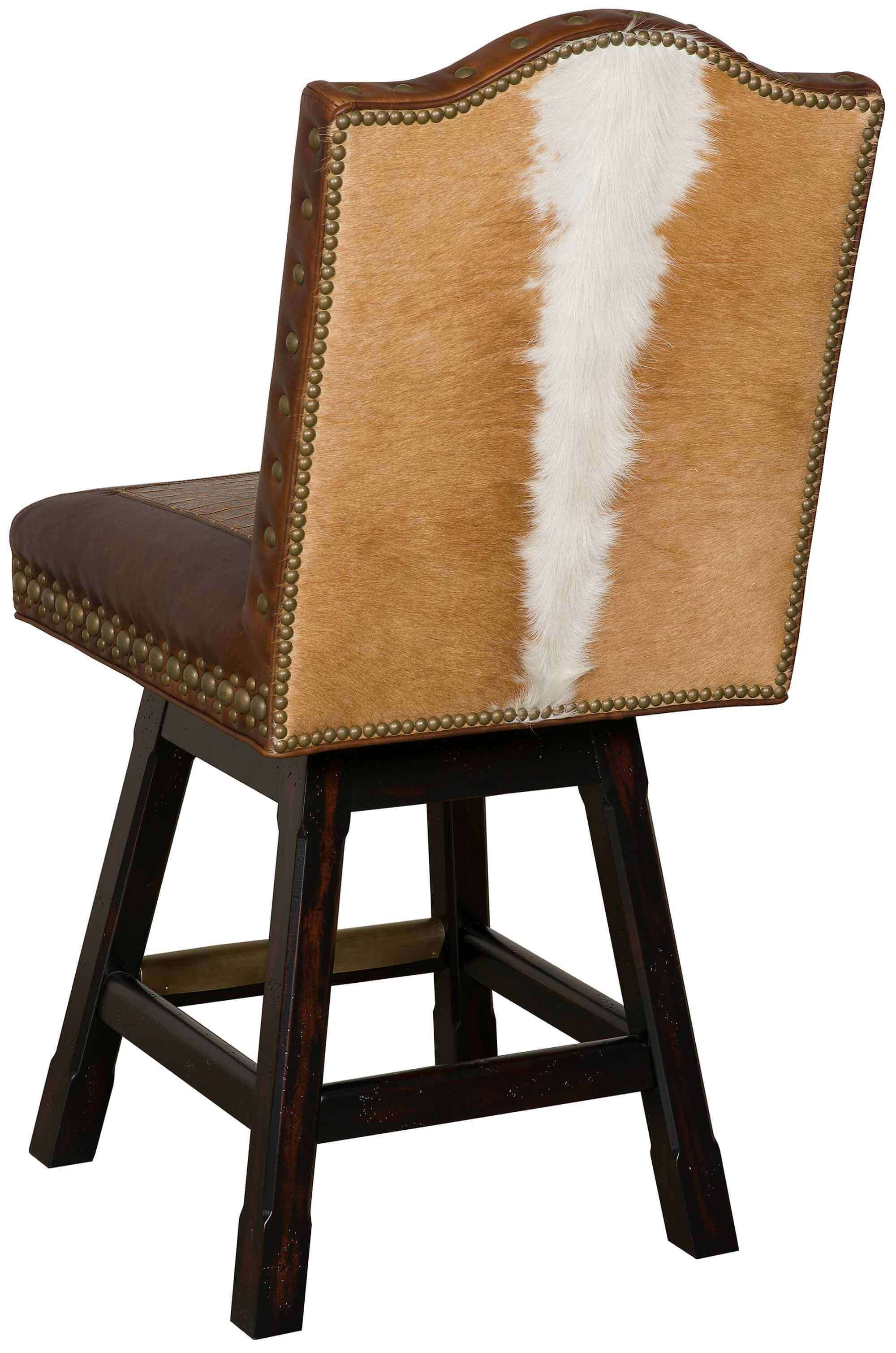 Wild West Leather Swivel Bar Stool - Image 2