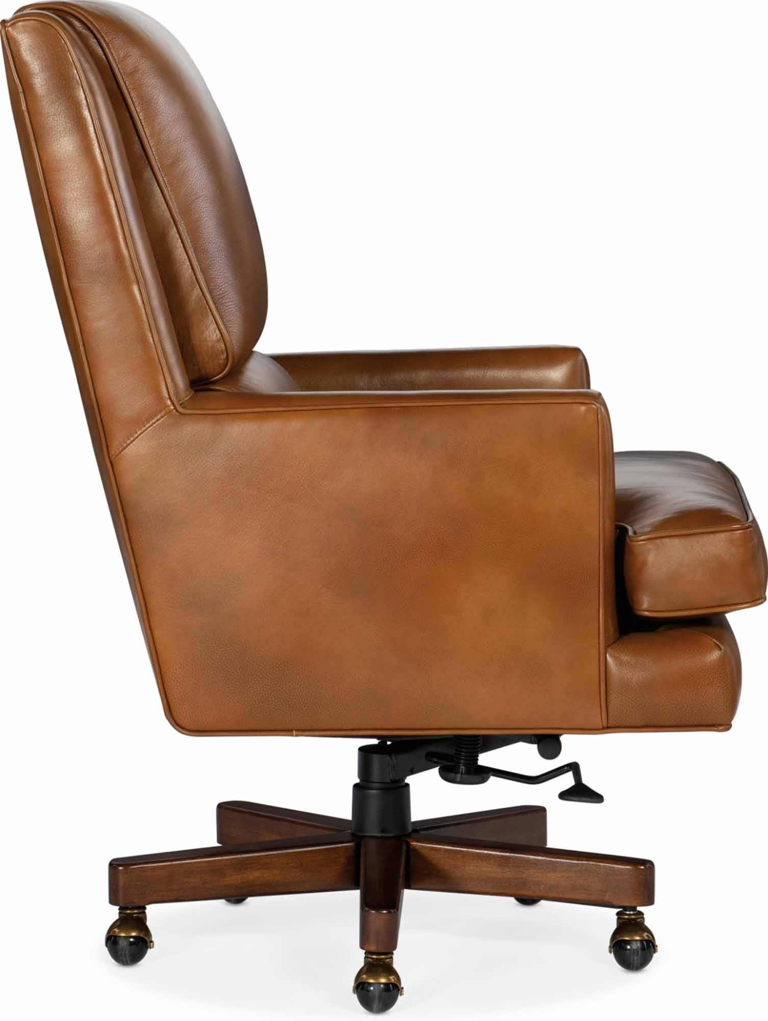Wright Leather Swivel Tilt Executive Chair In Brown - Image 3