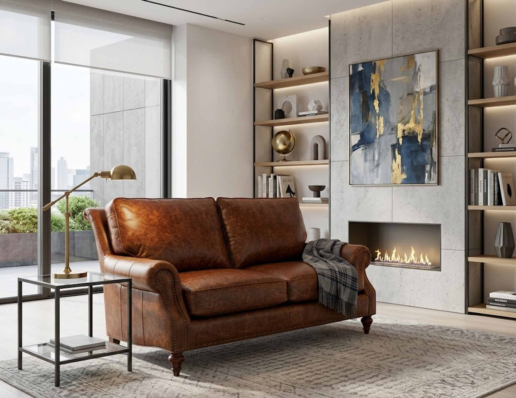 Wyatt Leather Loveseat - Image 3