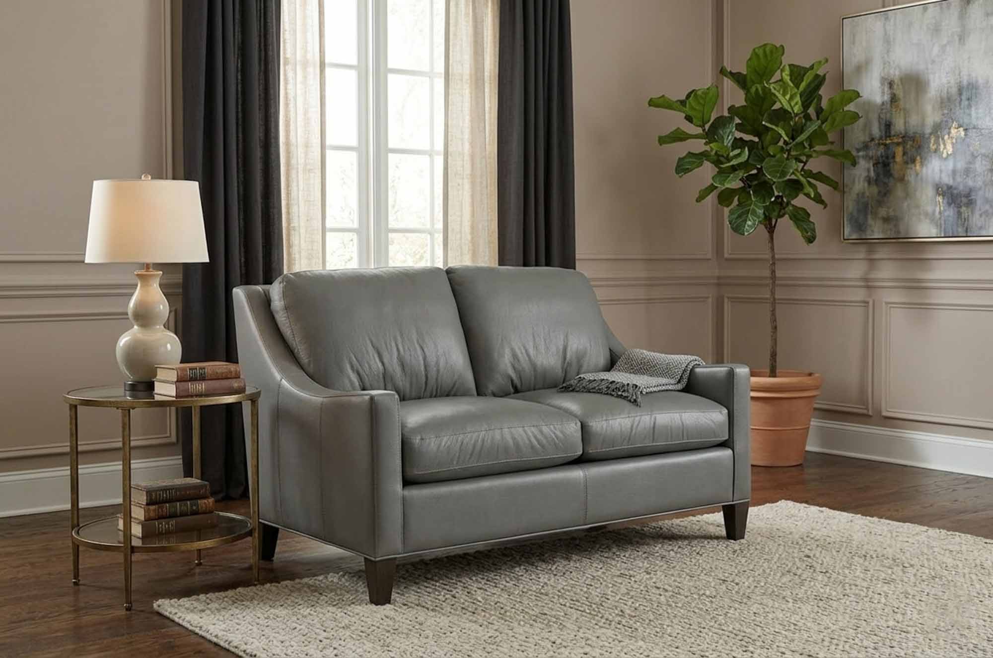 Zack Leather Loveseat - Image 4