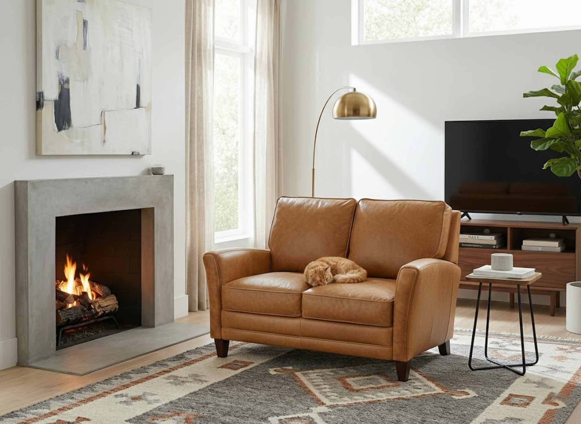 Zion Leather Loveseat - Image 4